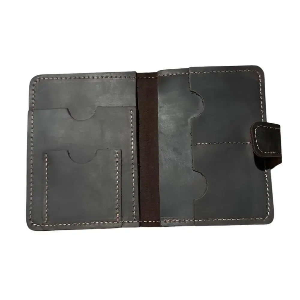 Nutter Soft Leather Passport Wallet / Travel Organizer Dark Brown